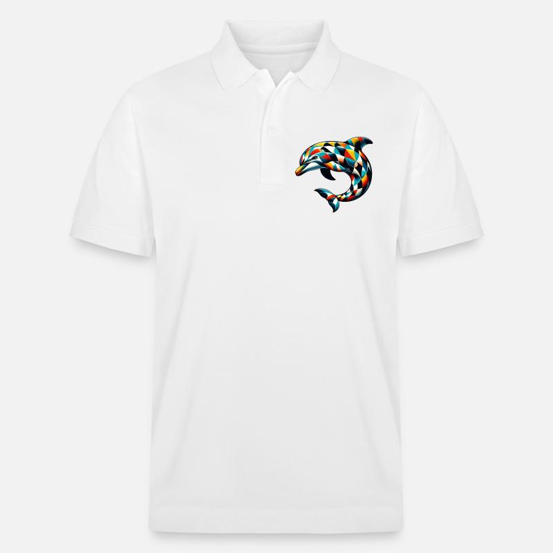Harlekin-Delfin - Stanley/Stella Unisex Bio-Poloshirt PREPSTER - Weiß