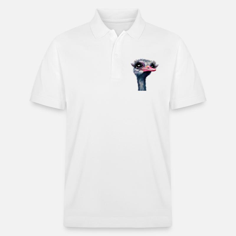 Straußen-Make-up - Stanley/Stella Unisex Bio-Poloshirt PREPSTER - Weiß