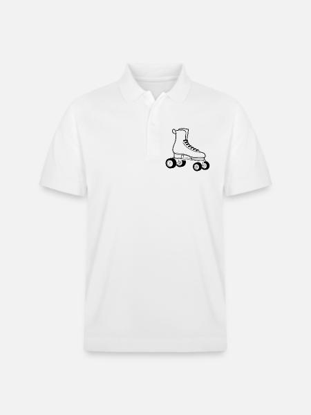 Rollerskates Line Art - Stanley/Stella Unisex Bio-Poloshirt PREPSTER - Weiß