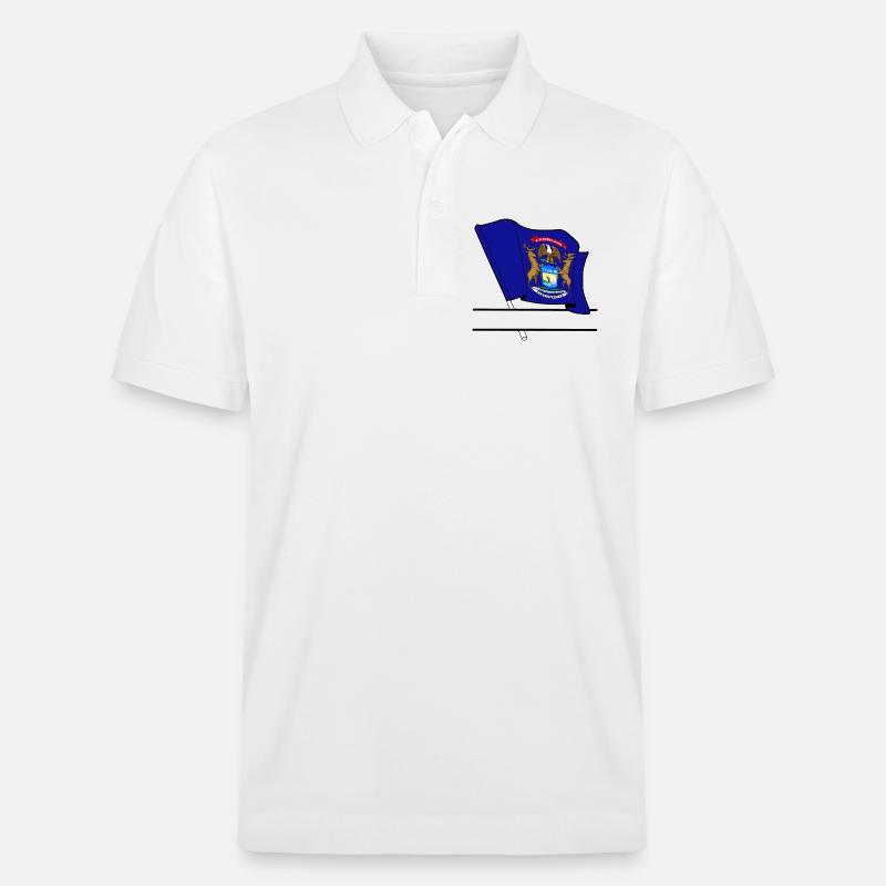 Bannière de texte Flag Michigan - Polo PREPSTER bio Stanley/Stella Unisexe - blanc