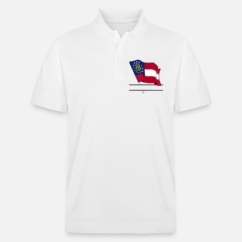 Flagge Georgien Textbanner - Stanley/Stella Unisex Bio-Poloshirt PREPSTER - Weiß