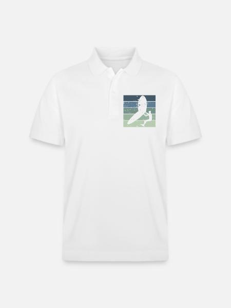 Silhouette Wingfoiler with Surfboard - Stanley/Stella Unisex Organic Polo Shirt PREPSTER - white