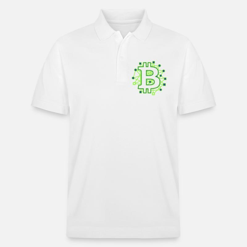 Bitcoin Platine Circuit Tech Krypto - Stanley/Stella Unisex Bio-Poloshirt PREPSTER - Weiß