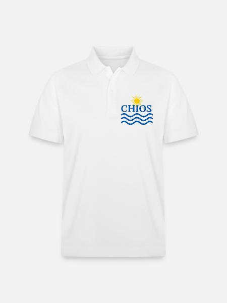 Chios Sun and Ocean Waves  - Stanley/Stella Unisex Organic Polo Shirt PREPSTER - white