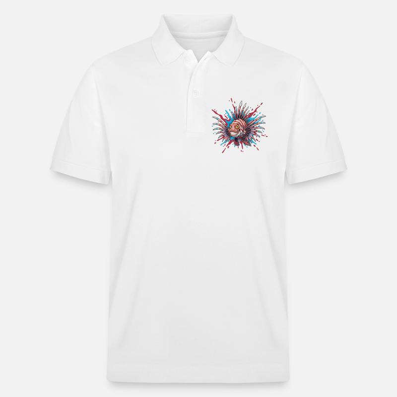 Stachelfisch mit Buntakzent - Stanley/Stella Unisex Bio-Poloshirt PREPSTER - Weiß