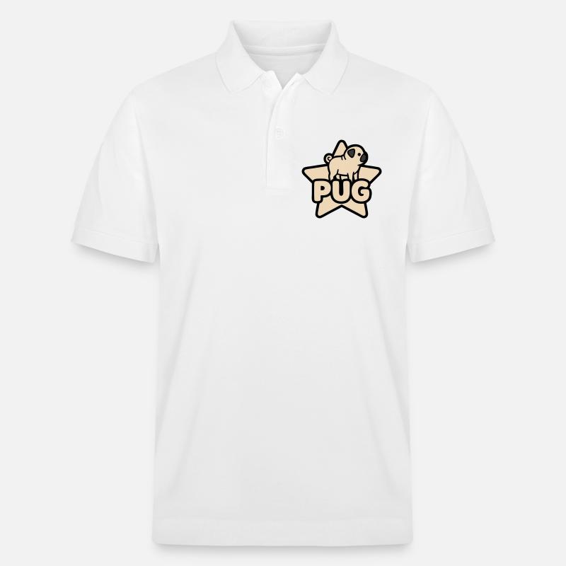 Mops Stern Banner Platzhalter - Stanley/Stella Unisex Bio-Poloshirt PREPSTER - Weiß