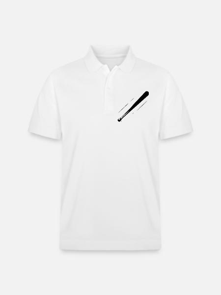 Baseball Bat Sketch - Stanley/Stella Unisex Organic Polo Shirt PREPSTER - white