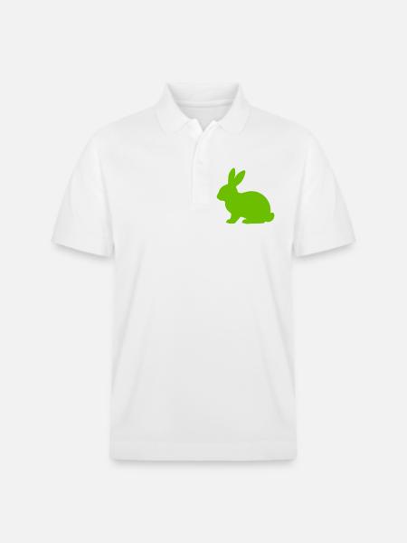 Bright Bunny Silhouette - Stanley/Stella Unisex Organic Polo Shirt PREPSTER - white