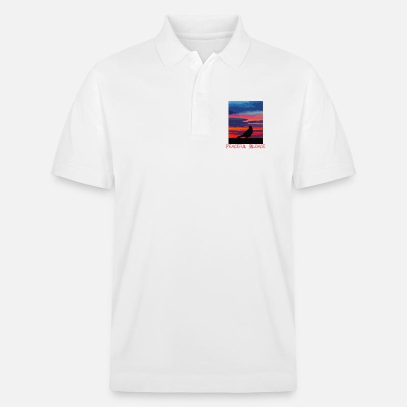 Vogel am Abendhimmel Frieden - Stanley/Stella Unisex Bio-Poloshirt PREPSTER - Weiß