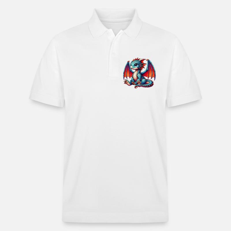 Drache - Stanley/Stella Unisex Bio-Poloshirt PREPSTER - Weiß