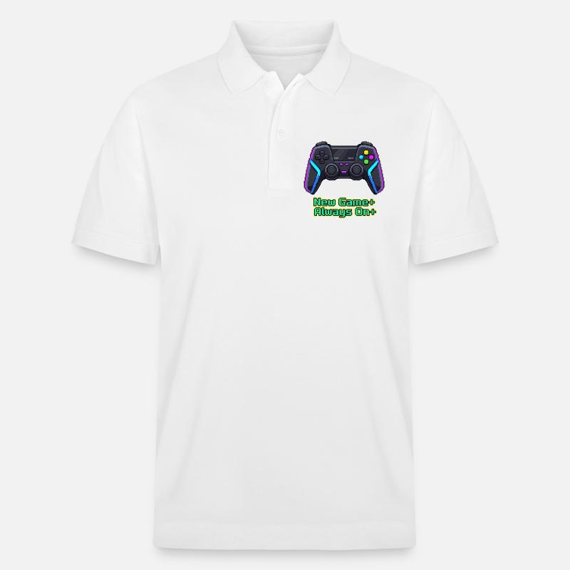 Neon Pixel Controller Neues Spiel Plus - Stanley/Stella Unisex Bio-Poloshirt PREPSTER - Weiß