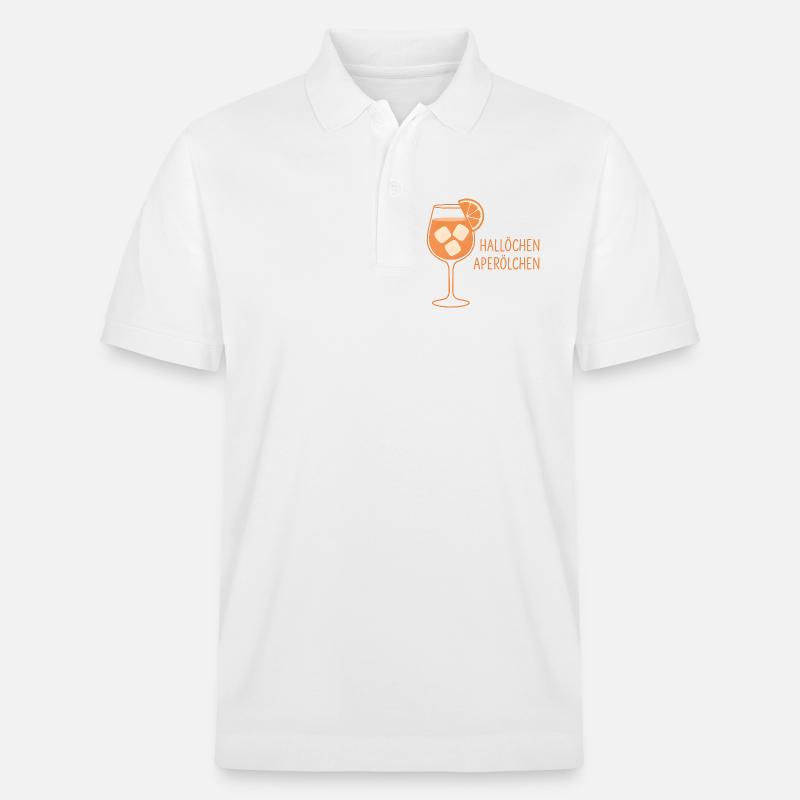 Hallöchen Aperölchen Party Spritz Geschenkidee - Stanley/Stella Unisex Bio-Poloshirt PREPSTER - Weiß