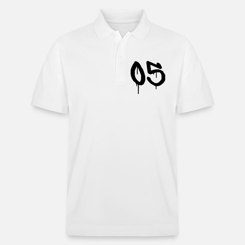Nummer 05 Urbaner Graffiti-Stil - Stanley/Stella Unisex Bio-Poloshirt PREPSTER - Weiß