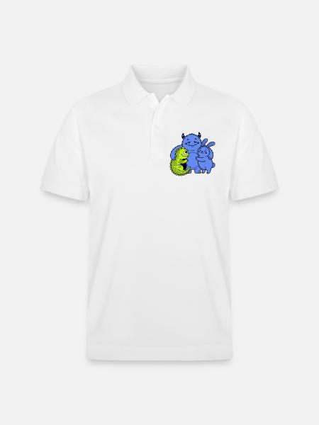 cute monsters - Stanley/Stella Unisex Organic Polo Shirt PREPSTER - white