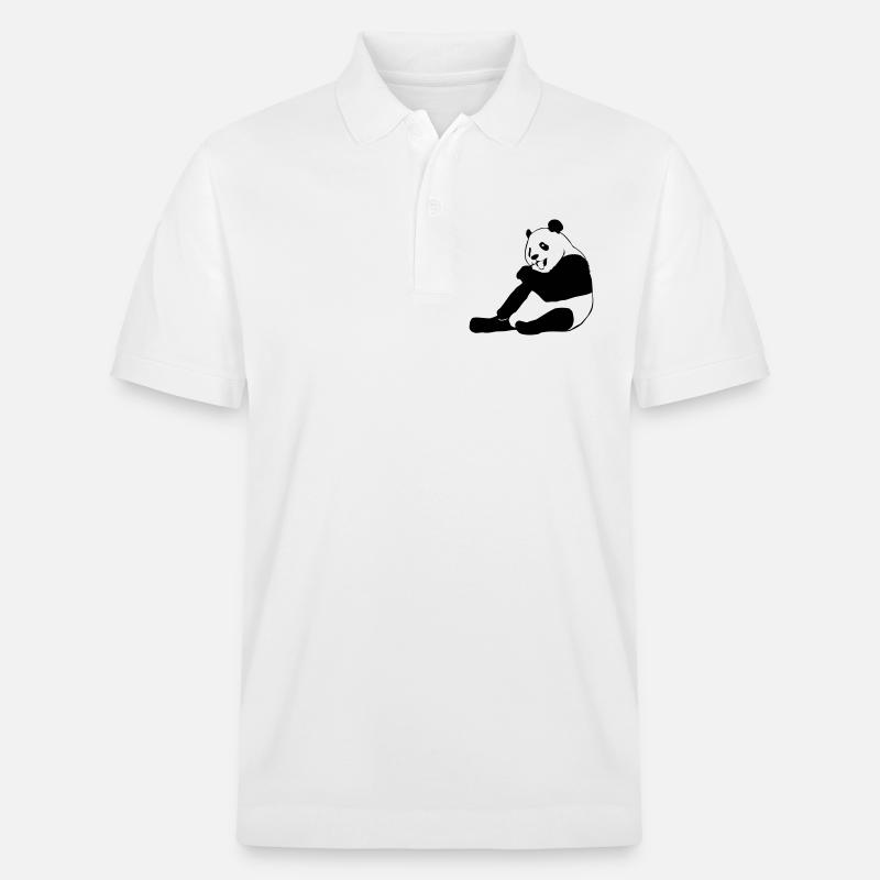 Panda - Pandas - Stanley/Stella Unisex Bio-Poloshirt PREPSTER - Weiß