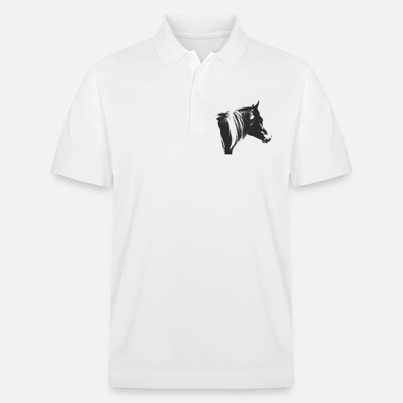 Lewitzer Schecke, Cheval Schecke, Équitation Pinto - Polo PREPSTER bio Stanley/Stella Unisexe - blanc
