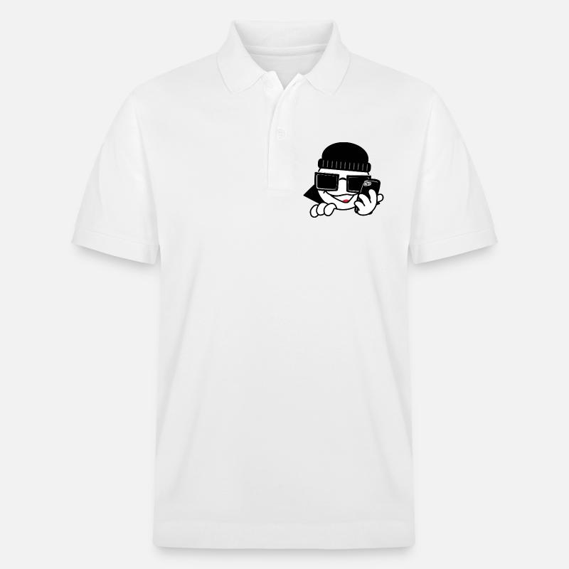 Hacker mit Smartphone und Herzen - Stanley/Stella Unisex Bio-Poloshirt PREPSTER - Weiß