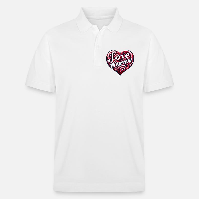 Varsovie, j’adore Varsovie - Polo PREPSTER bio Stanley/Stella Unisexe - blanc