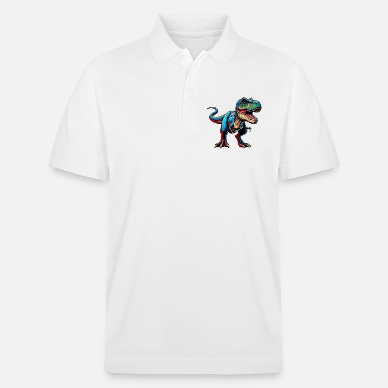 Dinosaurier - Stanley/Stella Unisex Bio-Poloshirt PREPSTER - Weiß
