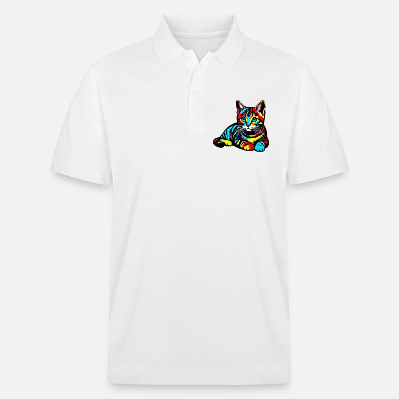 Katze - Stanley/Stella Unisex Bio-Poloshirt PREPSTER - Weiß