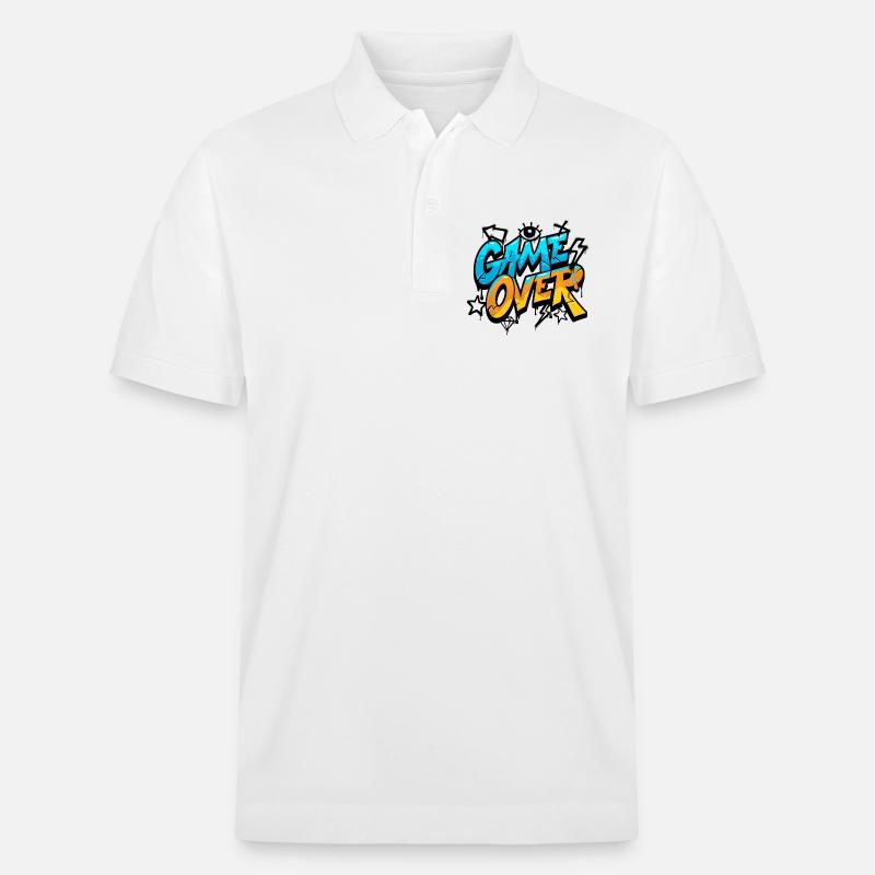 Game Over Conception de style graffiti - Polo PREPSTER bio Stanley/Stella Unisexe - blanc