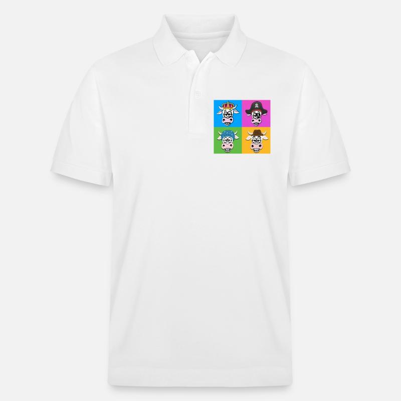 Kuh-Quartett - Stanley/Stella Unisex Bio-Poloshirt PREPSTER - Weiß