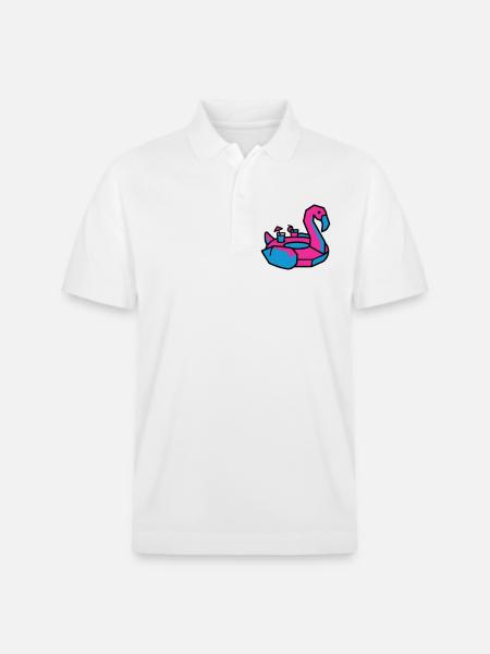 Flamingo Schwimmtier Pool Party - Stanley/Stella Unisex Bio-Poloshirt PREPSTER - Weiß