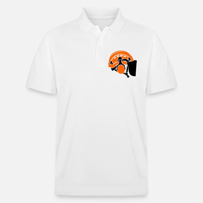 Forsthelm Baumpflege Waldarbeiter Holzfäller - Stanley/Stella Unisex Bio-Poloshirt PREPSTER - Weiß