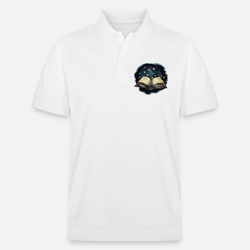 Buch mit Sternen - Stanley/Stella Unisex Bio-Poloshirt PREPSTER - Weiß