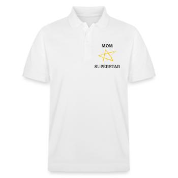 Mom SUPERSTAR - Stanley/Stella Unisex Organic Polo Shirt PREPSTER - white - Front - Roxy (174cm) & Andy (188cm)