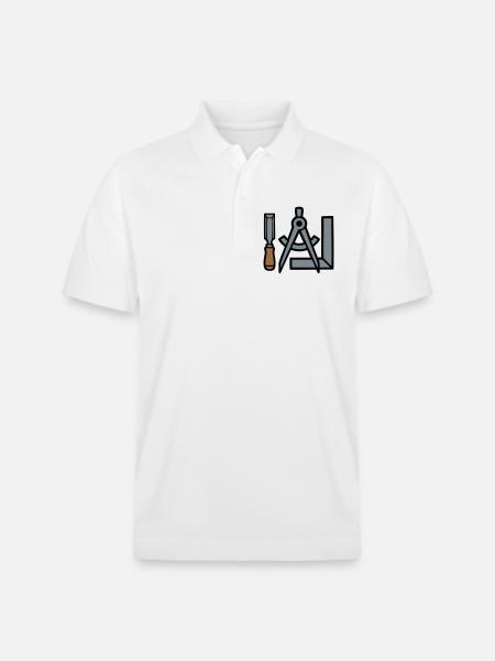 Carpenter Tools Graphic - Stanley/Stella Unisex Organic Polo Shirt PREPSTER - white