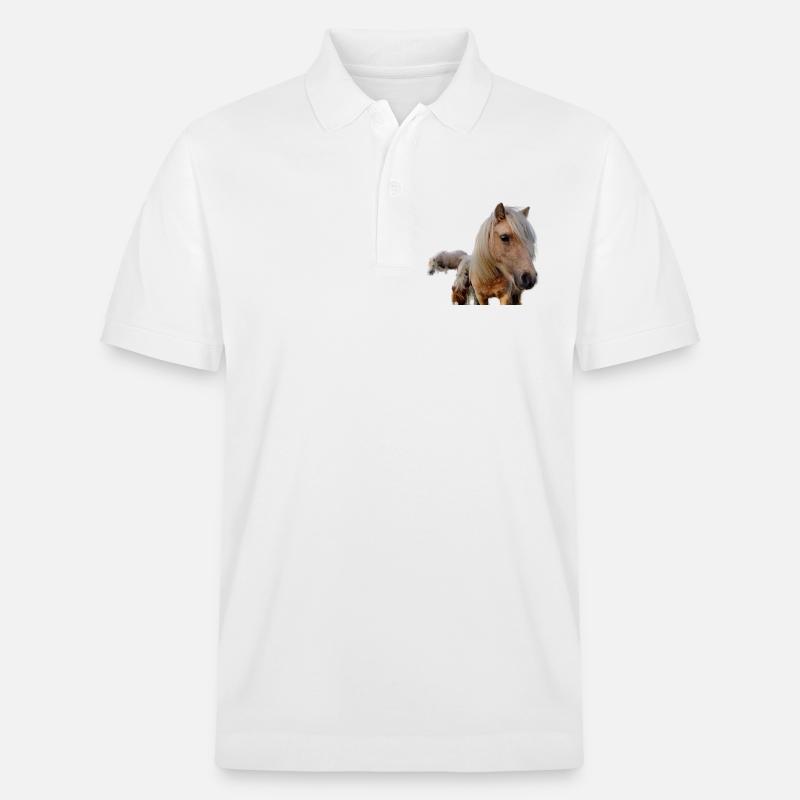 Pferde auf der Weide - Stanley/Stella Unisex Bio-Poloshirt PREPSTER - Weiß