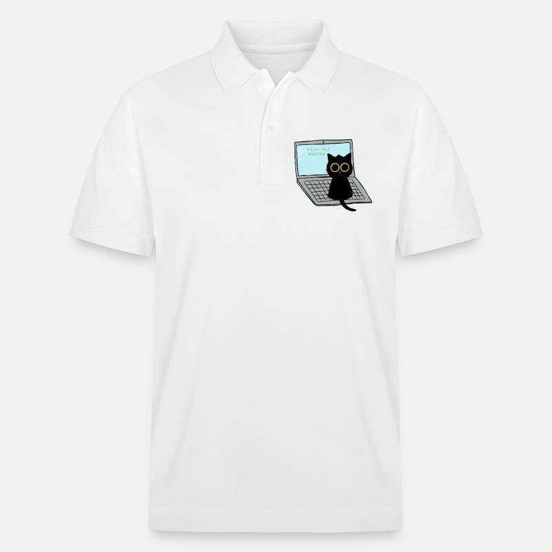 Kill All Humans Cat - Stanley/Stella Unisex Bio-Poloshirt PREPSTER - Weiß