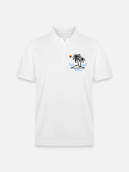 Palm Island - Stanley/Stella Unisex Organic Polo Shirt PREPSTER - white