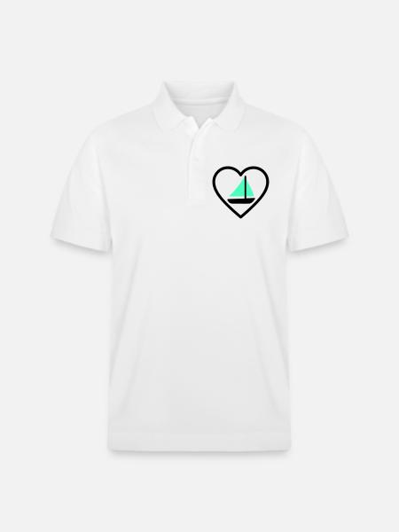 Cuore Vela – Passione Navigazione - Stanley/Stella Unisex Organic Polo Shirt PREPSTER - white