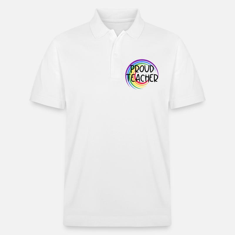 Stolzer Lehrer LGBTQ Pride Regenbogendesign - Stanley/Stella Unisex Bio-Poloshirt PREPSTER - Weiß