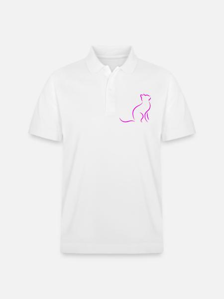 Katze - Stanley/Stella Unisex Bio-Poloshirt PREPSTER - Weiß