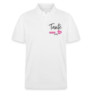 Tante Loading 2023 Herz Nichte Mädchen - Stanley/Stella Unisex Bio-Poloshirt PREPSTER - Weiß - Vorne - Roxy (174cm) & Andy (188cm)