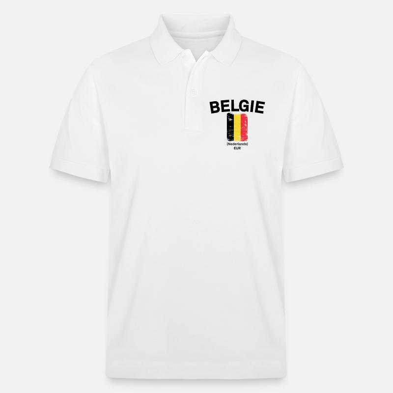 Drapeau belge des broussailles vieilli - Polo PREPSTER bio Stanley/Stella Unisexe - blanc