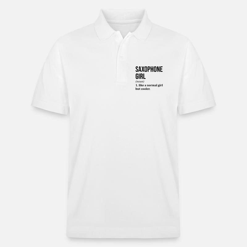 Saxophon - Stanley/Stella Unisex Bio-Poloshirt PREPSTER - Weiß