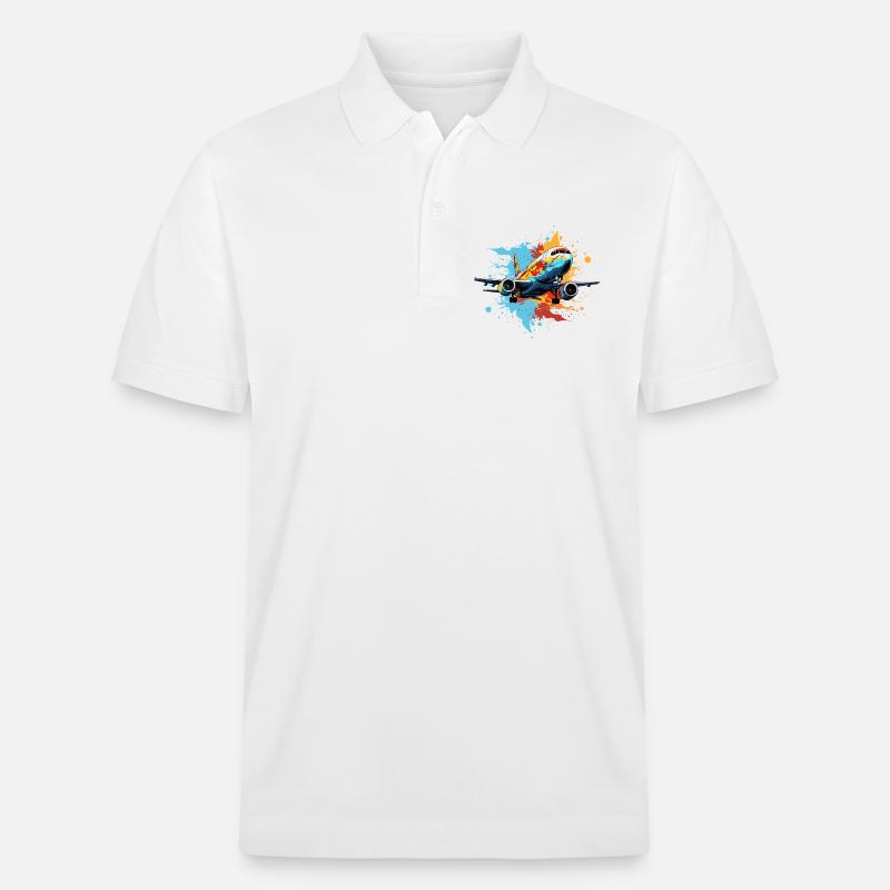 Flugzeug Graffiti - Stanley/Stella Unisex Bio-Poloshirt PREPSTER - Weiß