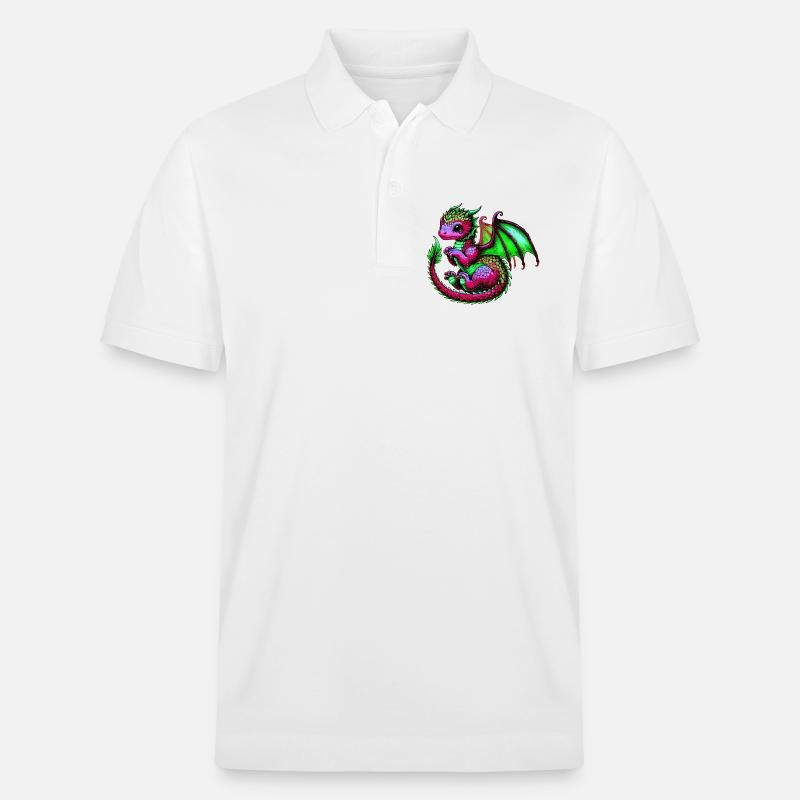 Drache - Stanley/Stella Unisex Bio-Poloshirt PREPSTER - Weiß