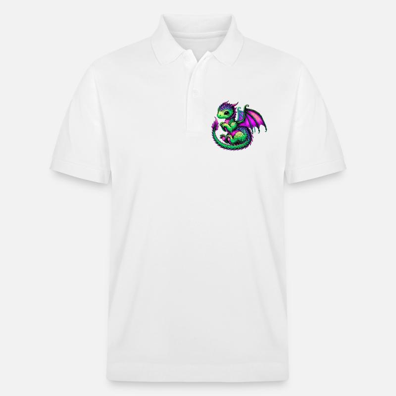 Drache - Stanley/Stella Unisex Bio-Poloshirt PREPSTER - Weiß
