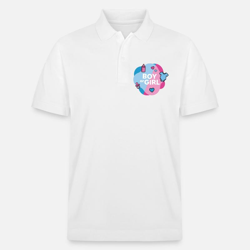 Geschlecht enthüllen Junge oder Mädchen - Stanley/Stella Unisex Bio-Poloshirt PREPSTER - Weiß