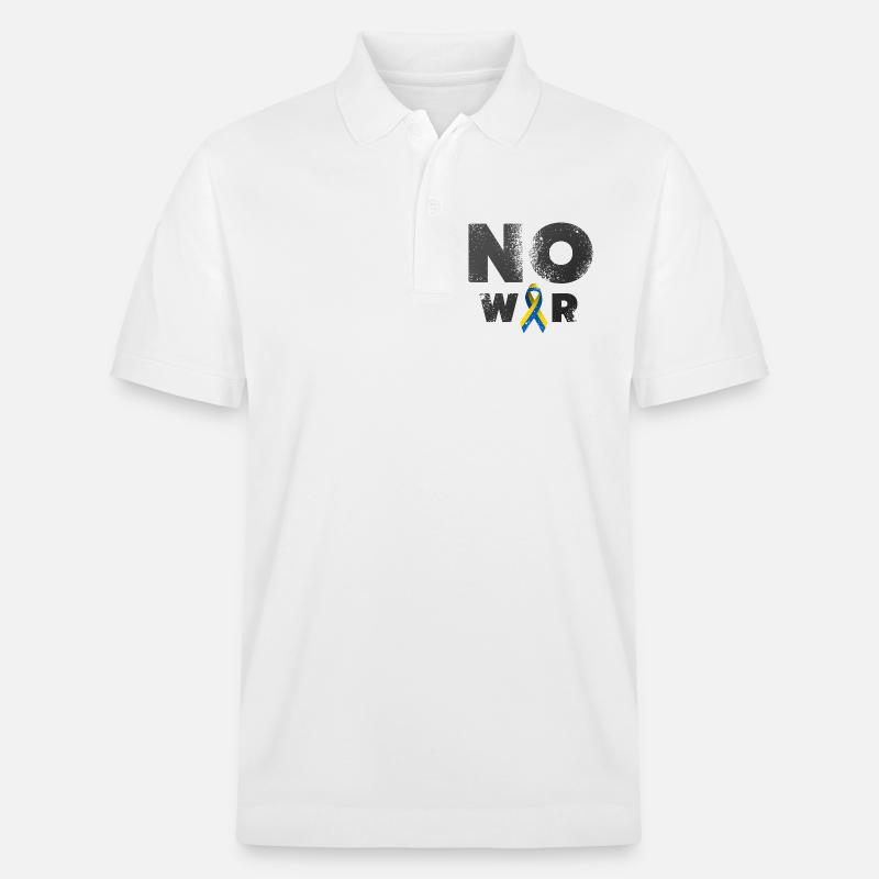 No War in Ukraine Design - Stanley/Stella Unisex Bio-Poloshirt PREPSTER - Weiß