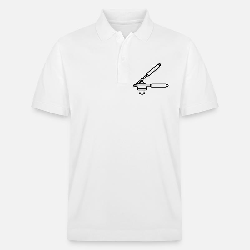 Knoblauch Presse oder Spätzle Presse - Stanley/Stella Unisex Bio-Poloshirt PREPSTER - Weiß