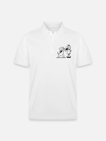 sparring dackel boxen line art  - Stanley/Stella Unisex Bio-Poloshirt PREPSTER - Weiß