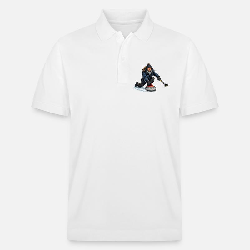 Curlingheld im Eiswind - Stanley/Stella Unisex Bio-Poloshirt PREPSTER - Weiß