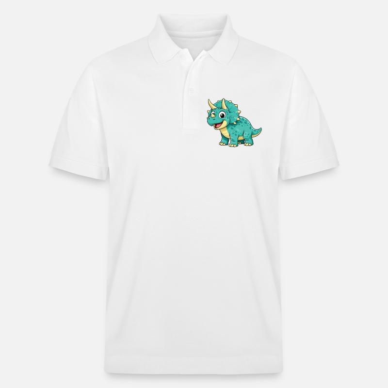 Triceratops Dino Comic - Stanley/Stella Unisex Bio-Poloshirt PREPSTER - Weiß