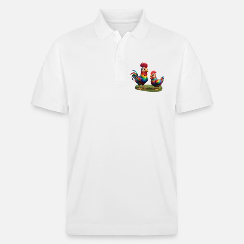Coq avec poule - Polo PREPSTER bio Stanley/Stella Unisexe - blanc